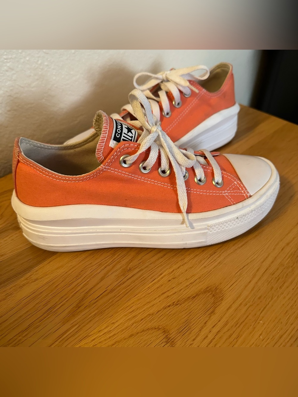 Converse Women’s Low-Top Platform Sneakers - Coral Orange Barely used a couple t